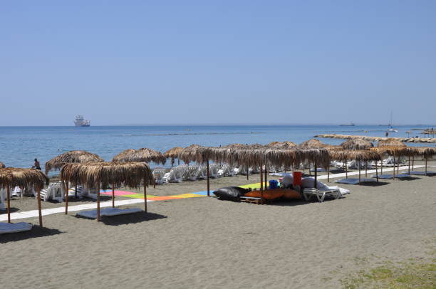 The beautiful Limassol Beach in Cyprus The beautiful Limassol Beach in Cyprus limassol marina stock pictures, royalty-free photos & images