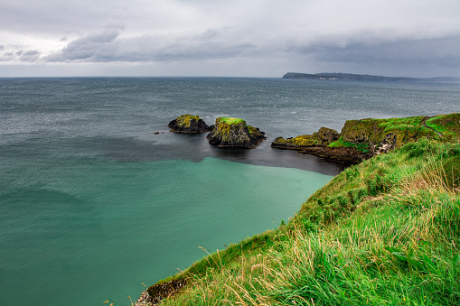 Carrick-a-Rede Rope Bridge Coastline in Ireland