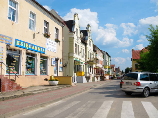 Mikolajki, Warmian-Masurian province, Poland. Main square of the town.
