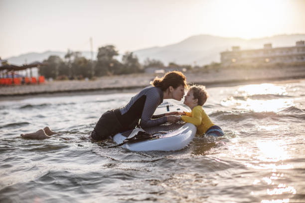 istock Mother and son on a paddle board 994464870