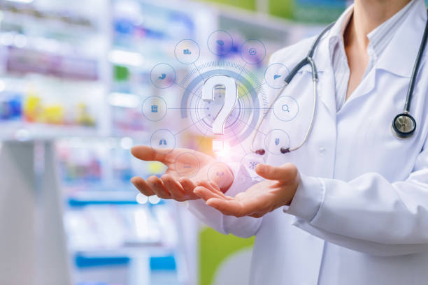 istock Pharmacist shows in the hands of a question mark . 994482024