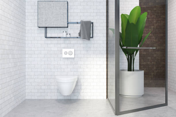 istock Lavatory interior, white toilet 994485250