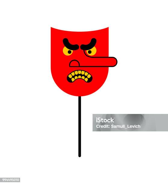 Bad Red Mask Evil Red Mask Face Is Bad Vector Illustration Stock Illustration ...