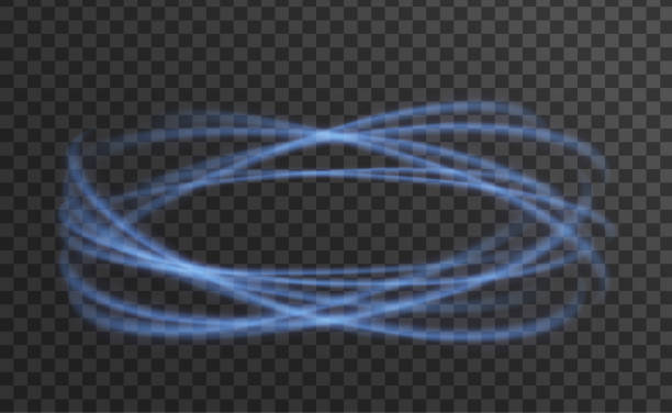 円形のレンズ フレア透明な光の効果。抽象的な銀河楕円の境界線。回転輝きラインを輝く豪華さ。電力エネルギー要素光るリング トレース。丸い光沢のあるフレーム。ベクトル円魔法トレ� - blurred motion abstract electricity power line点のイラスト素材／クリップアート素材／マンガ素材／アイコン素材
