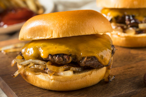 istock Homemade Oklahoma Fried Onion Cheeseburgers 994514028