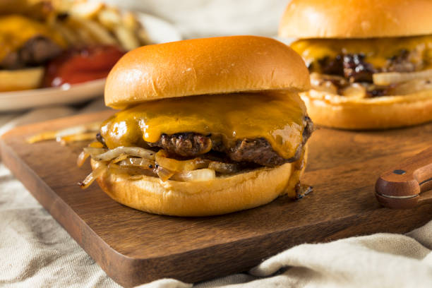 istock Homemade Oklahoma Fried Onion Cheeseburgers 994514088