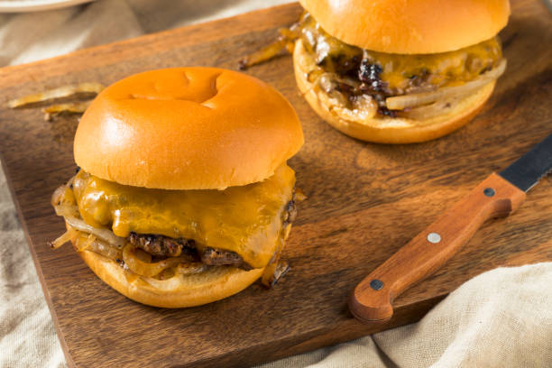istock Homemade Oklahoma Fried Onion Cheeseburgers 994518448