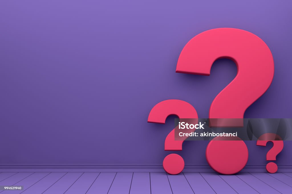 Question Mark Question mark in a empty living room. Question Mark Stock Photo