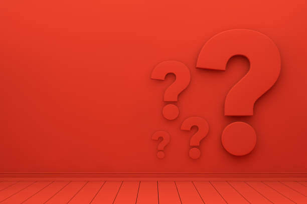 Question Mark Question mark in a empty living room. frequently asked questions stock pictures, royalty-free photos & images