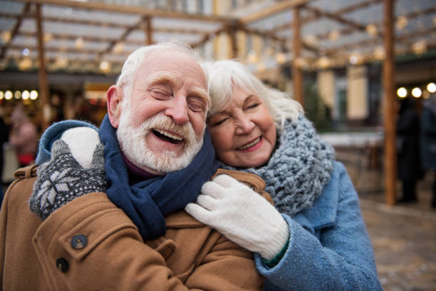 istock Joyful elderly man and woman bonding to each other 994581386