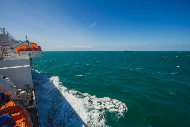 istock Sea voyage in Dover Strait, view from ship 994649292