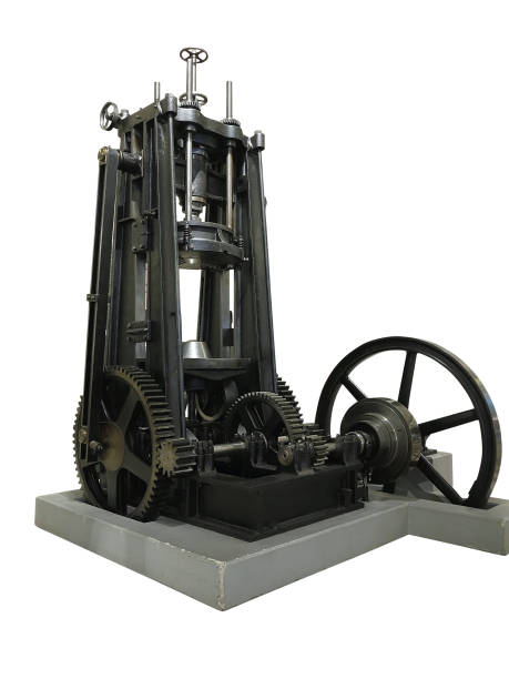 istock Old vintage metal press machine isolated over white background 994652470