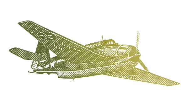 Vector illustration of WW2 Airplane. Avenger Dive Bomber