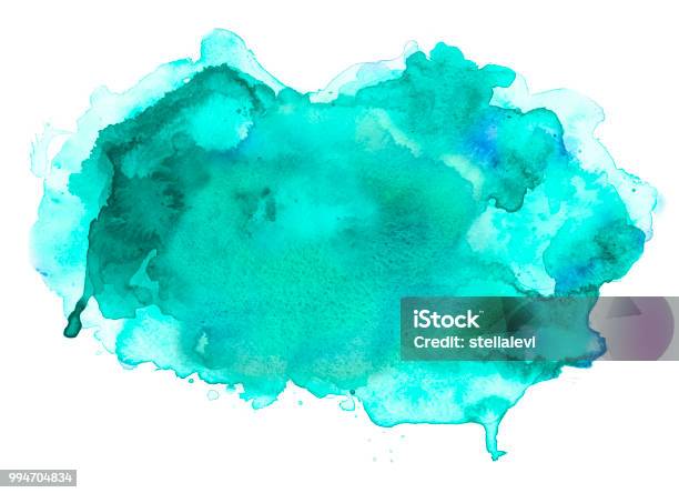 Grüne Aquarell Sprechblase Auf Weiß Stockfoto und mehr Bilder von Aquarell - Aquarell, Sprechblase, Abstrakt