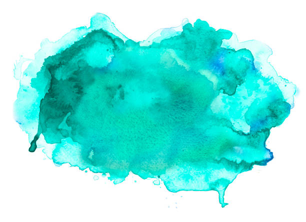 istock Green watercolor speech bubble on white 994704834