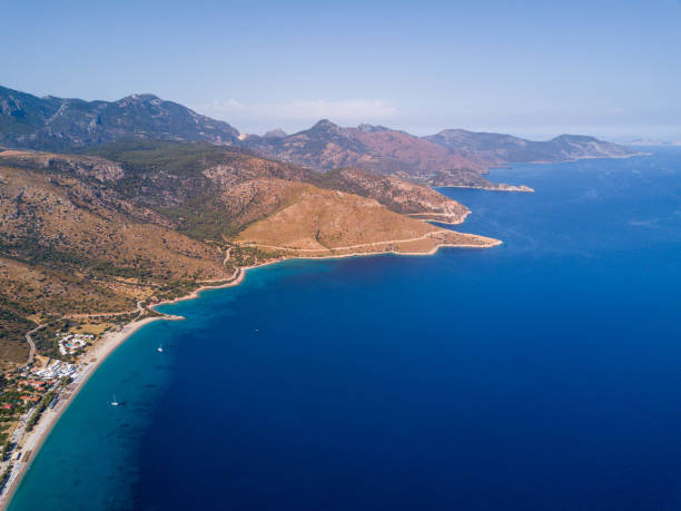 Amazing aerial photo of Datca peninsula stock photo