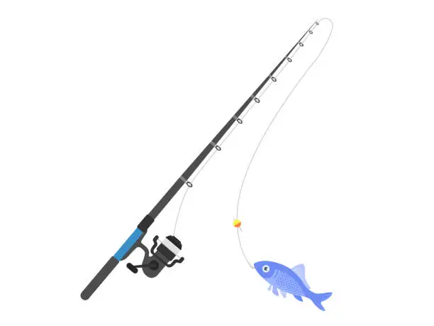 Vector illustration of fishing rod