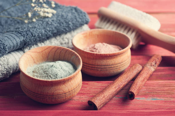 istock Red and blue cosmetic moroccan clay 994751186
