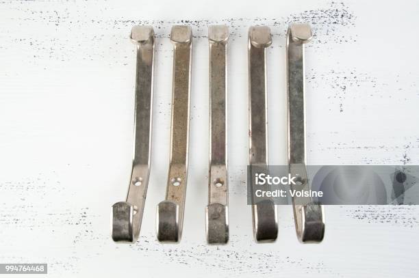 Vintage Metal Hooks Hangers Stock Photo - Download Image Now