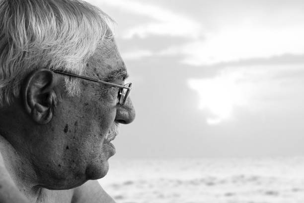 istock Shirtless Elderly man lost in thought 994783798