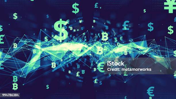 Financial Technology Concept Block Chain Stock Photo - Download Image Now - Currency, Cryptocurrency, Exchanging