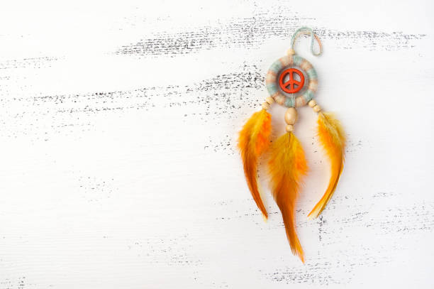 istock Bright dream catcher with an orange peace sign 994787108