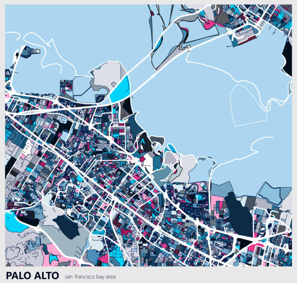 digital art map background,Palo alto city