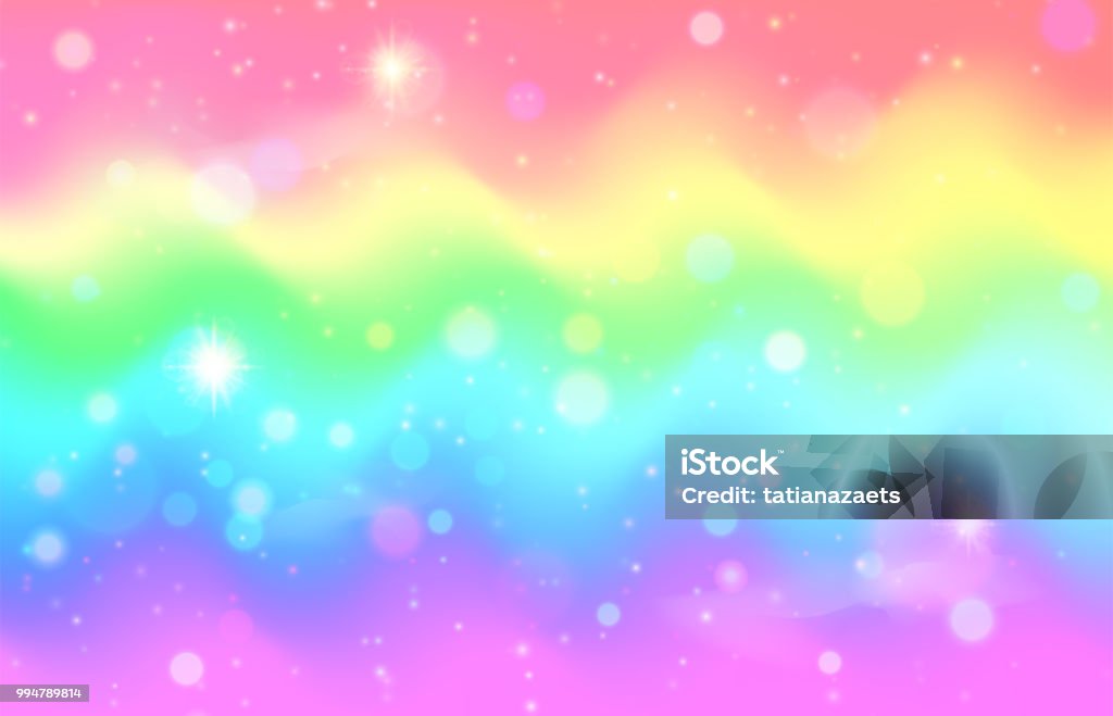Unicorn Rainbow Wave Background Mermaid Galaxy Pattern Stock Illustration -  Download Image Now - iStock