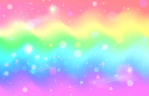 Unicorn Rainbow Wave Background Mermaid Galaxy Pattern Stock Illustration -  Download Image Now - iStock