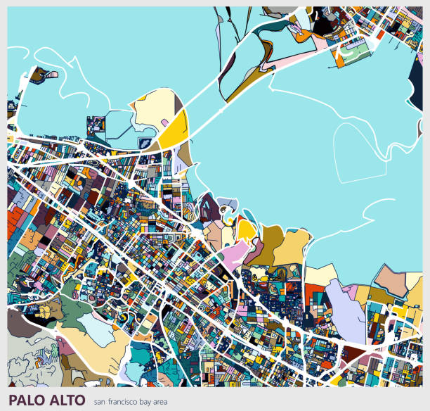 digital art map background,Palo alto city