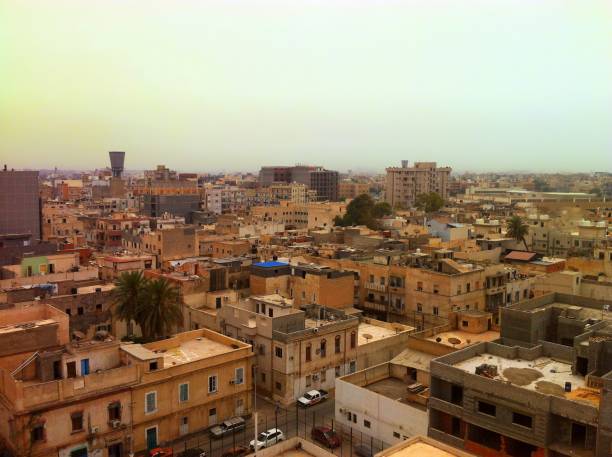 vista aérea de trípoli, libia. - tripoli fotografías e imágenes de stock