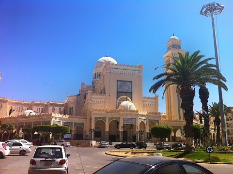 Tripoli, Libya - June 15, 2013: Tripoli Cathedral which is converted to Gamal Abdel Nasser Mosque.
