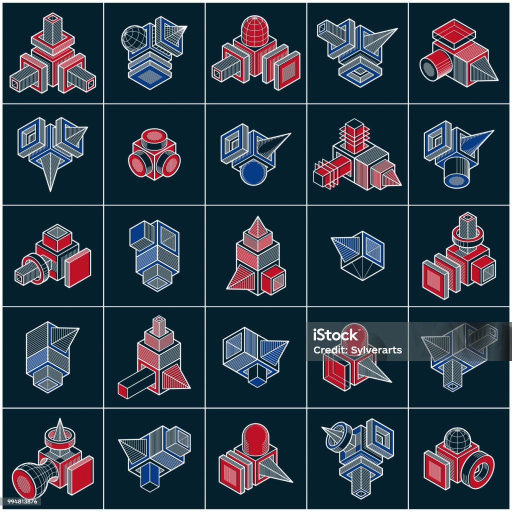 Engineer Abstract Shape Engineering Abstract Shape Vectors Set Stock Illustration - Download ...