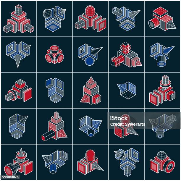 Engineer Abstract Shape Engineering Abstract Shape Vectors Set Stock Illustration - Download ...