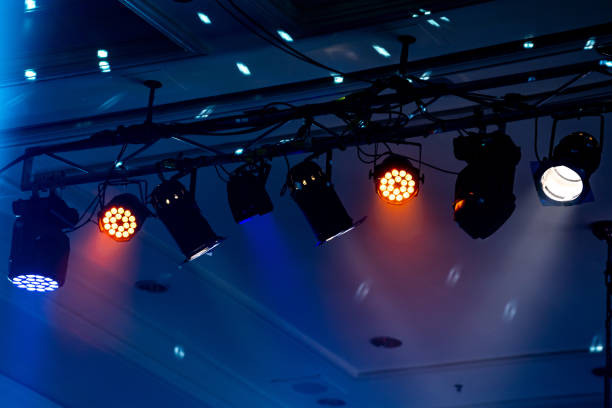 istock beam light at indoor party hall, white light is beautiful. 994826864