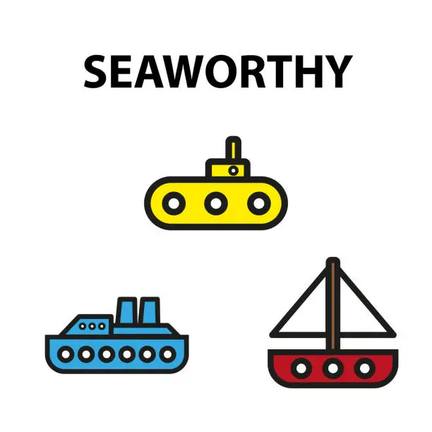 Vector illustration of Kids Vehicles - Seaworthy