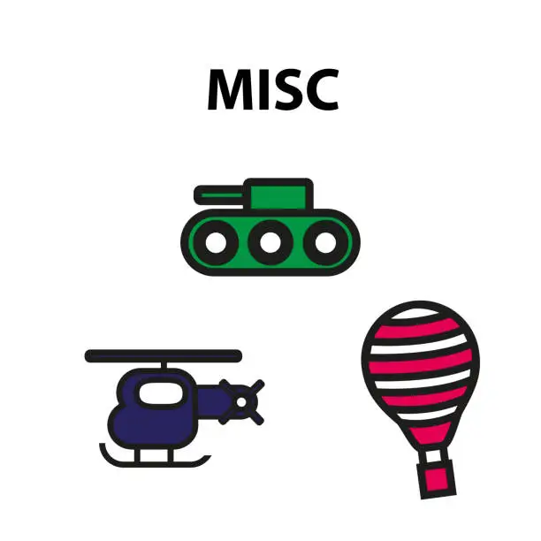 Vector illustration of Kids Vehicles - Miscellaneous