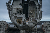 Front of Airplane wreck on beach Iceland, DC3 navy plane