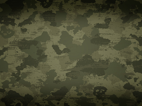 Camouflage military background with scratches and stains