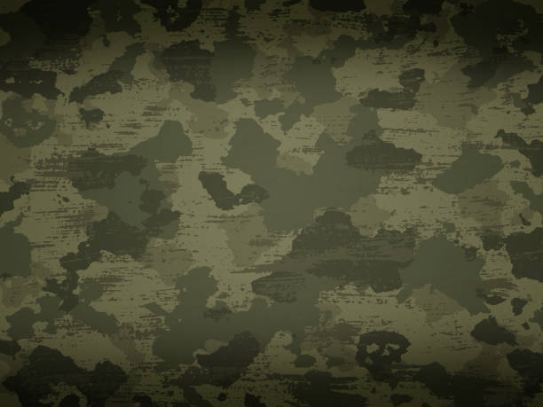 Camouflage military background Camouflage military background with scratches and stains military backgrounds stock illustrations