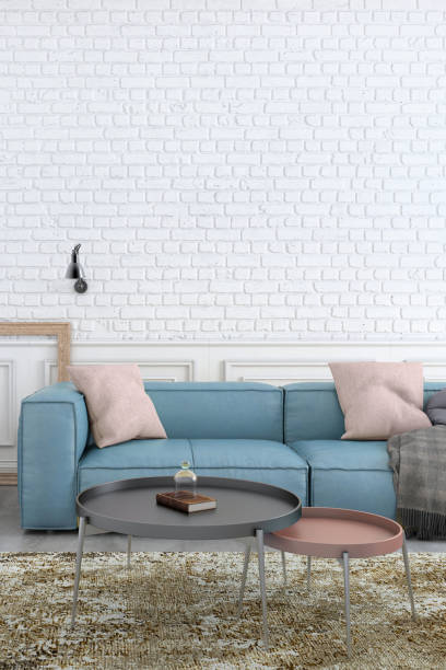 istock Modern Nordic interior with sofa and lots of details 994854116