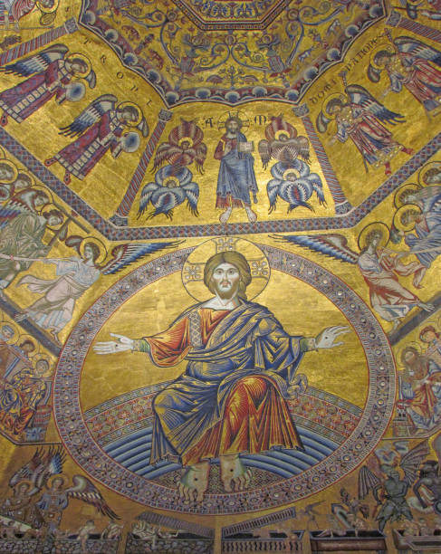 istock Fragment of a mosaic with Jesus Christ 994863264