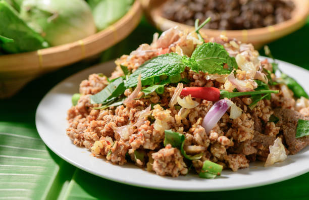 istock Spicy minced pork, Local thai food 994866654