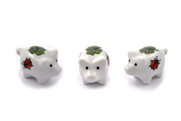 Pig figurine stock images