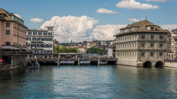 panorama rathausbrücke - schönes wetter zdjęcia i obrazy z banku zdjęć