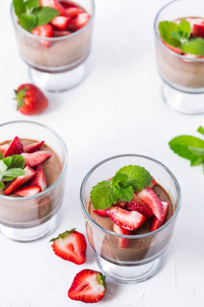 istock Chocolate Panna Cotta with strawberries 994872640