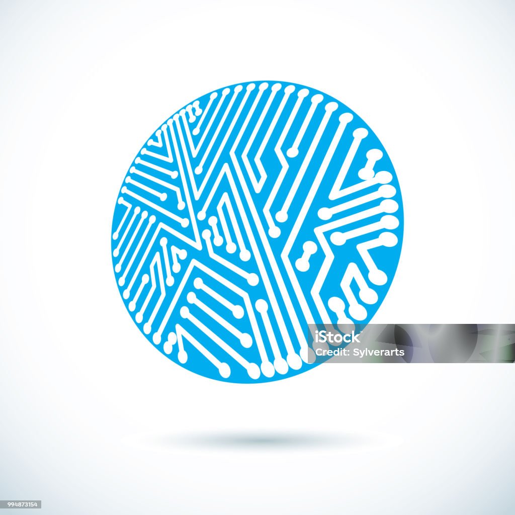 Circular Computer Chip Vector Technology Cpu Design With Circular Microprocessor Scheme ...