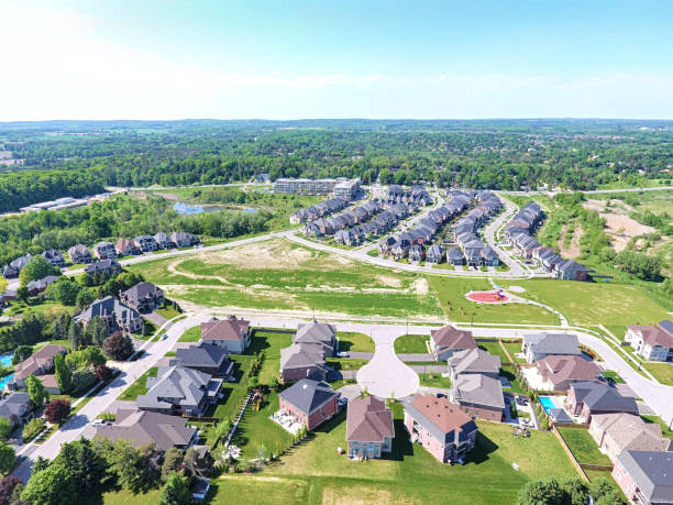 istock Small town on aerial view in summer, Ontario, Canada 994884494