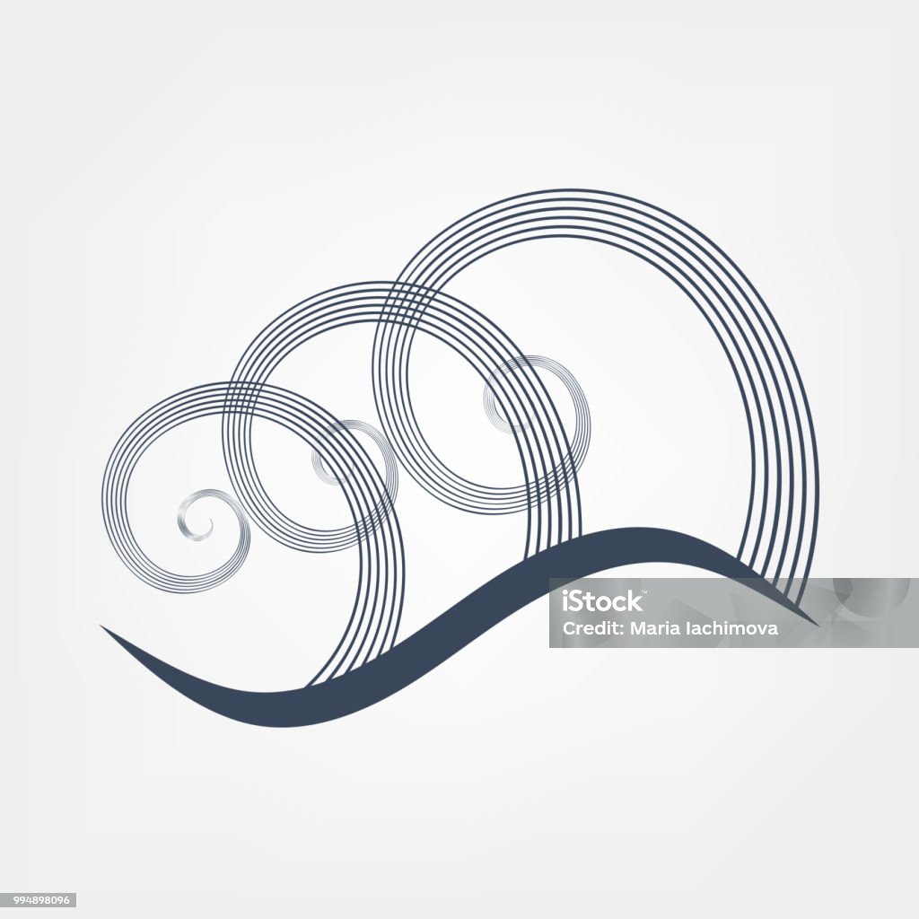 Mod Wave Vector Wave Vector Stock Illustration - Download Image Now - Beach, Breaking ...