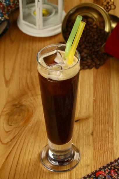 istock Cold brew coffee in a tall glass, black ice coffee 994918346